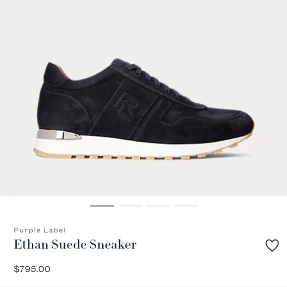 NEW Ralph Lauren Purple Label Ethan Suede Sneaker - Picture 2 of 9